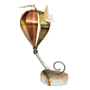 Vtg DeMott Hot Air Balloon Sculpture Brass Copper Signed w/ Tag
